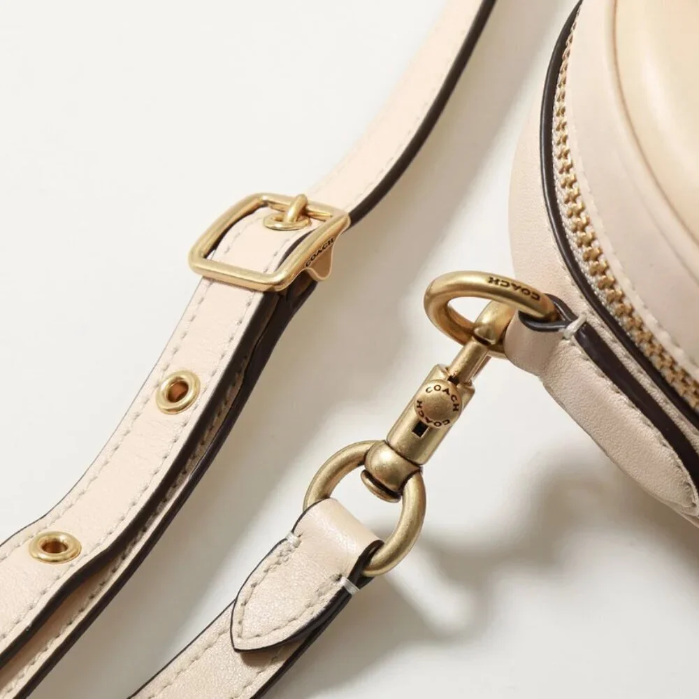 Coach Heart Crossbody Bag Ivory Quilted Nappa Leather Brass CE725